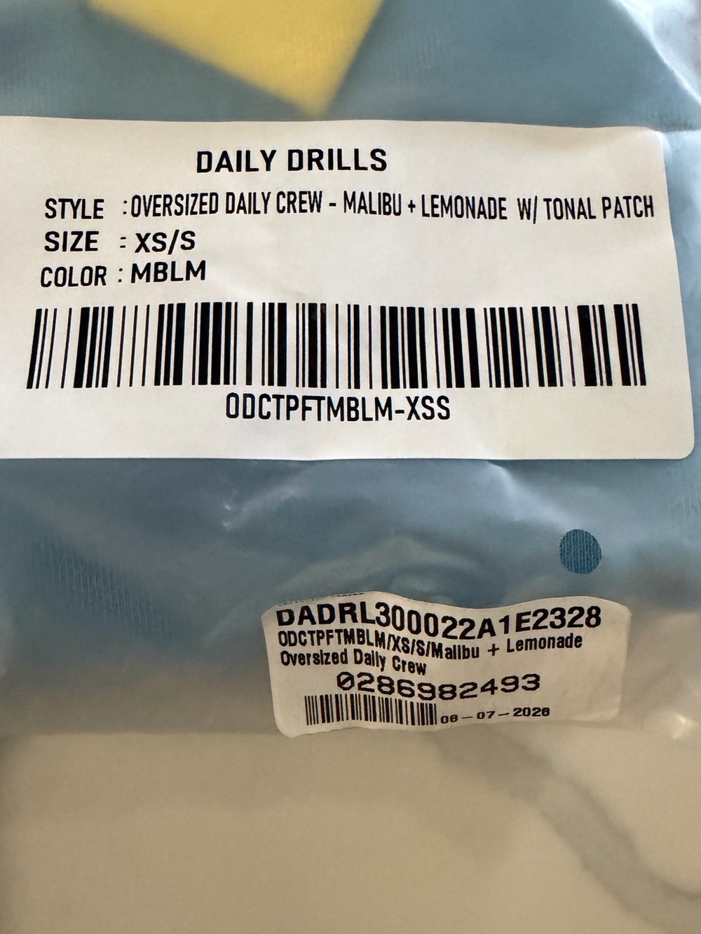 Daily Drills x ShopBop Oversized Daily Crew Malibu + Lemonade - Picture 4 of 4